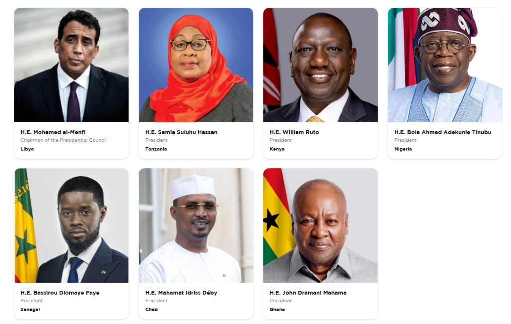 Florida Africa Chamber of Commerce to Participate in the Alamein Africa Forum 2026 in Egypt - H.E. Mohamed al-Menfi, Chairman of the Presidential Council - Libya ; H.E. Samia Suluhu Hassan, President - Tanzania ; H.E. William Ruto, President - Kenya ; H.E. Bola Ahmed Adekunle Tinubu, President - Nigeria ; H.E. Bassirou Diomaye Faye, President - Senegal ; H.E. Mahamat Idriss Déby, President - Chad ; H.E. John Dramani Mahama, President - Ghana